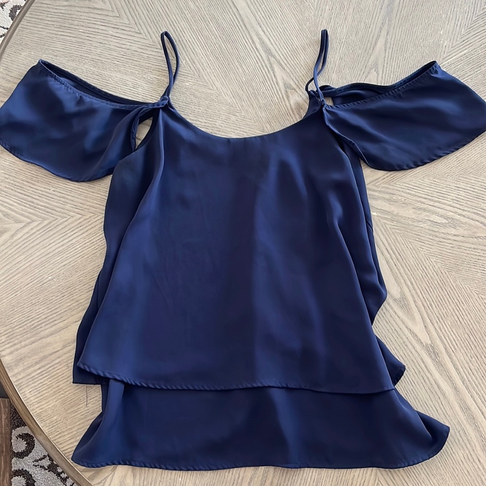 Cute Navy Tank with Drop Sleeves